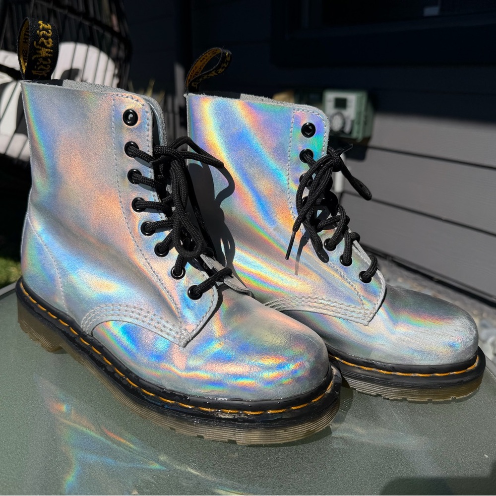 Dr. Martens Pascal RS Holographic Lace-Up Boots - Iridescent